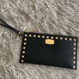 Michael Kors Gold Studded Clutch